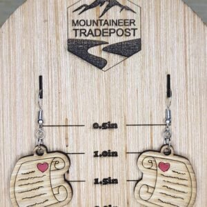 Ancient Love Letter Dangle Earrings – Hand-Painted Wooden Jewelry