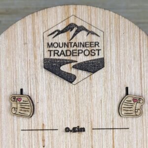 Ancient Love Letter Stud Earrings – Hand-Painted Wooden Jewelry