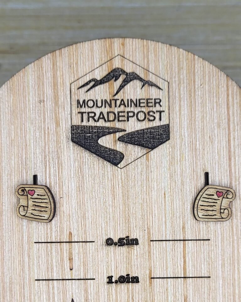 Ancient Love Letter Stud Earrings – Hand-Painted Wooden Jewelry