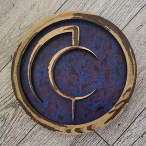 Asheron's Call Portal Swirl Drink Coaster – Gaming-Inspired Decor with Wooden AC Detail