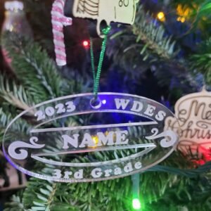 Custom Acrylic Ornament Tag – Personalized Name, Year & More