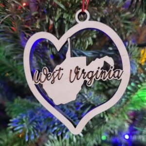 West Virginia Heart State Outline Ornament