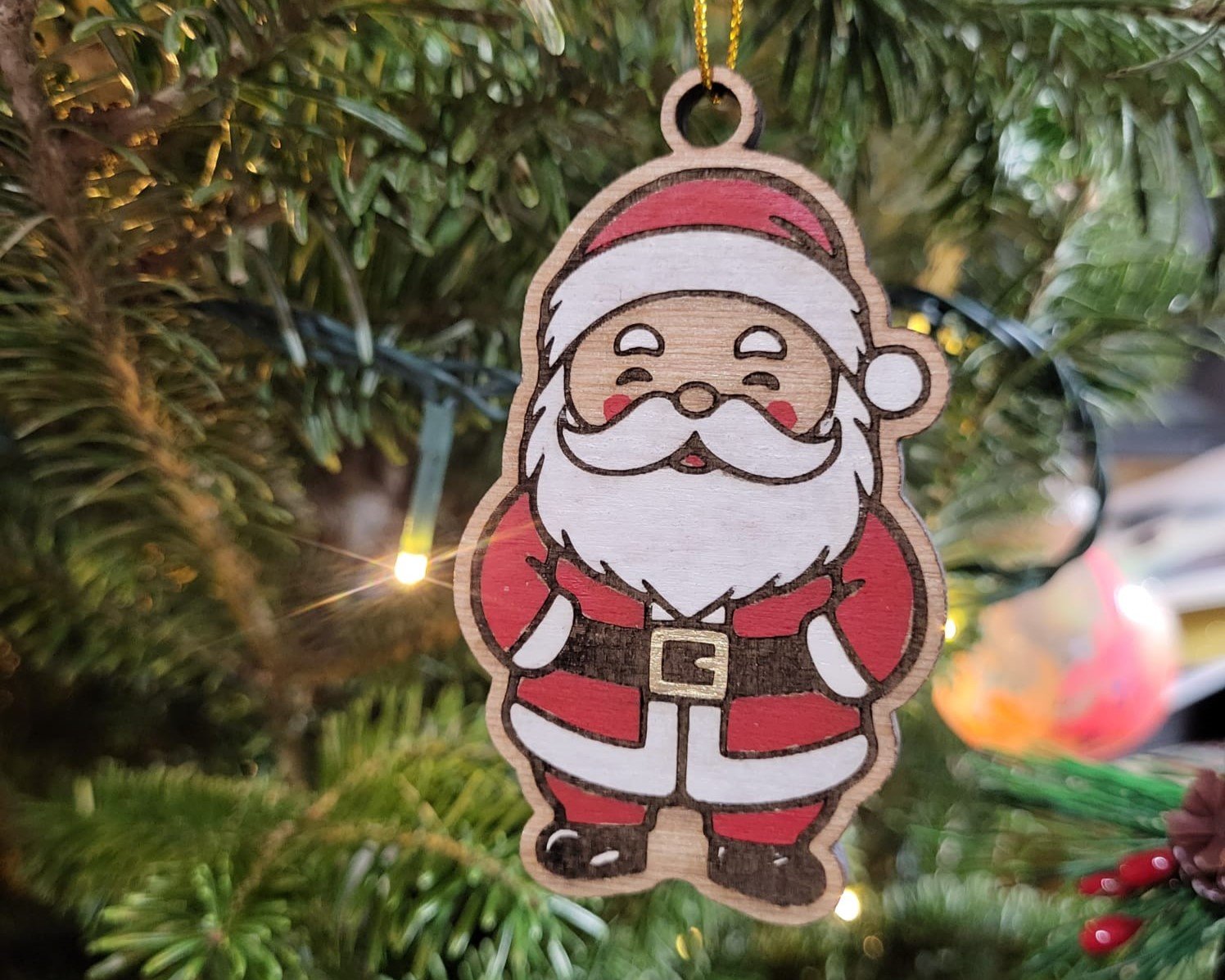 Jolly Santa hand painted ornament - Image 2