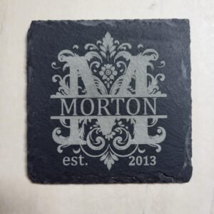 (4 pack) Custom monogrammed slate coaster