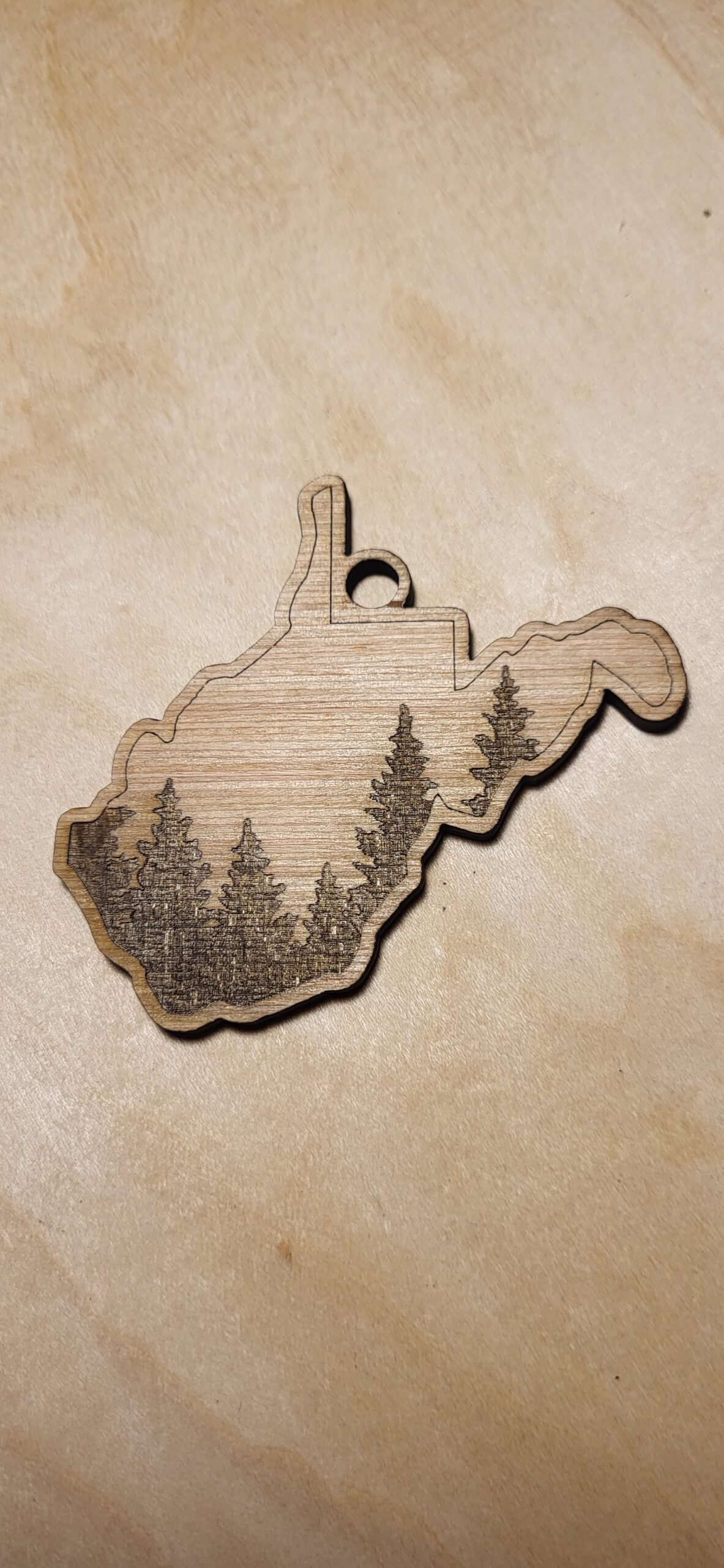 West Virginia State Outline with Trees Ornament - Image 2