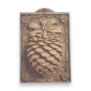 Pinecone with Ribbon Wood Ornament - Vintage Icons