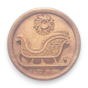 Wooden Sleigh with Christmas Wreath Wood Ornament - Vintage Icons