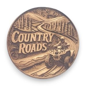 Country Roads ATV Ornament with Mountain Road Scene - Country Life Symbols