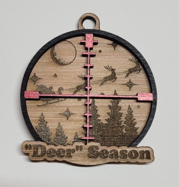 Santa in Crosshair Hand-Painted Ornament