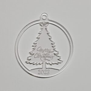 Christmas Tree Merry Christmas with Year Frosted Acrylic Christmas Ornament