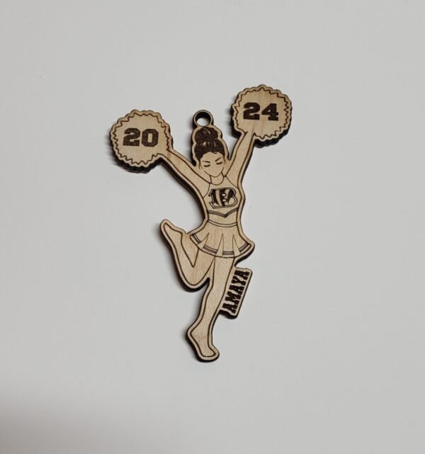 Custom Cheerleading Ornament – Team Logo, Year & Name Personalization