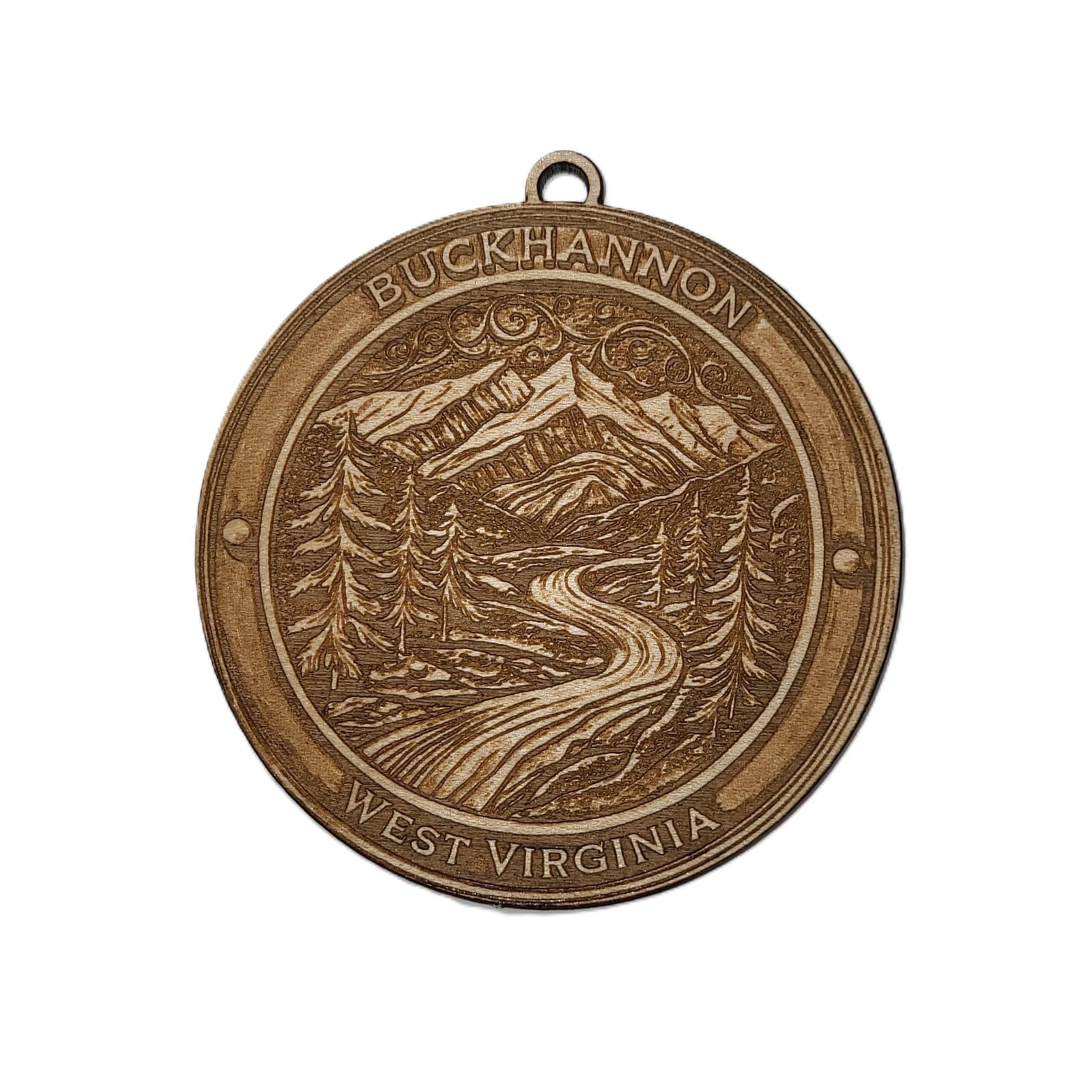 Country Roads Engraved Ornament – Weston, WV Souvenir