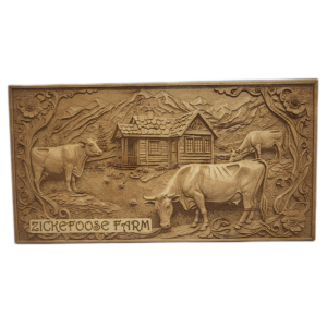 Custom Family Cattle Plaque – Personalized Rustic Scene with Family Name